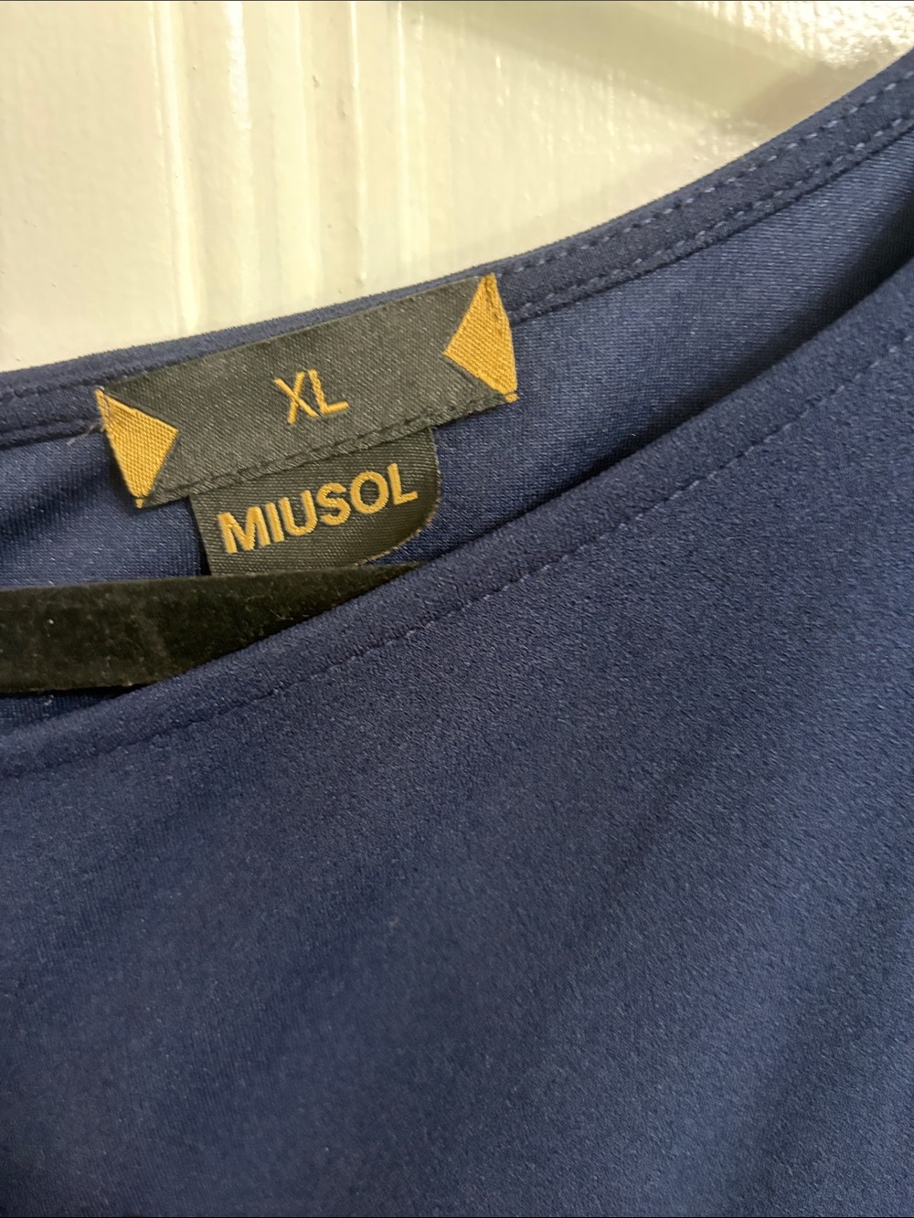 Miusol Navy One-Shoulder Ruffle Sheath Dress - Picture 2 of 3